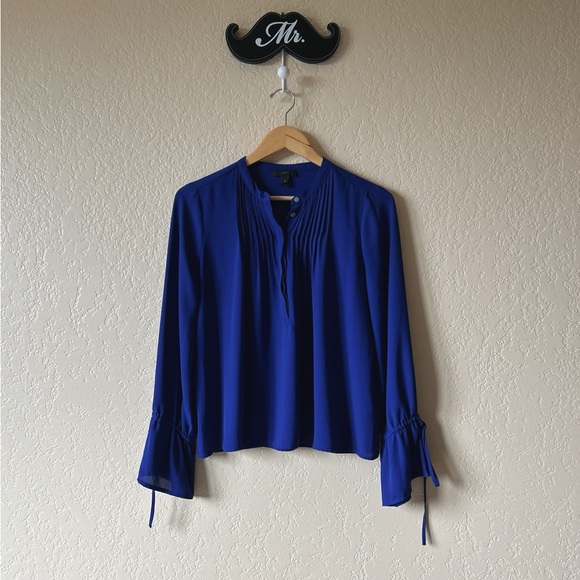 J Crew Summer Blouse Size XS Blue - Picture 7 of 7